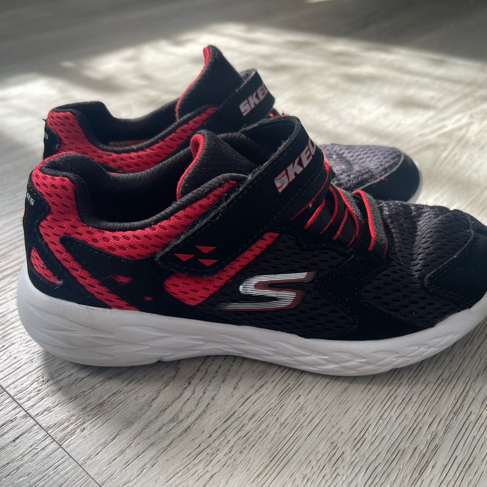 Skechers Kids Black and Red Athletic Shoes